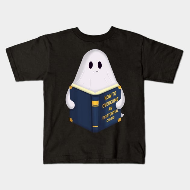 Existential Crisis Book Ghost Kids T-Shirt by GiveMeThatPencil